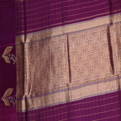 Benarasi kathan silk violet red saree with motif boarder
