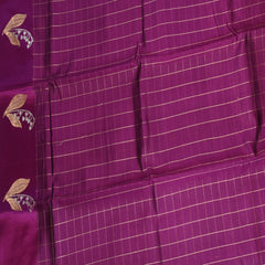 Benarasi kathan silk violet red saree with motif boarder
