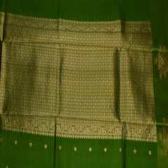 Benarasi kathan silk lime green saree with motif boarder