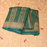 Benarasi khadi silk 2916 rs.13200 bottle green saree with jari boarder