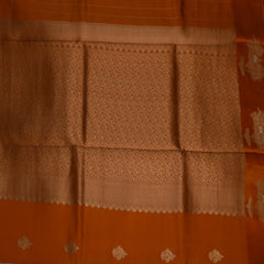 Benarasi kathan silk orange saree with motif boarder