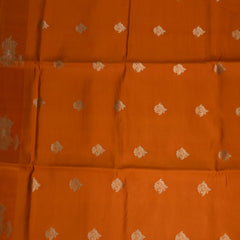 Benarasi kathan silk orange saree with motif boarder