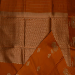 Benarasi kathan silk orange saree with motif boarder