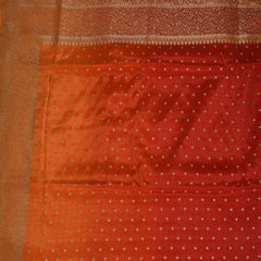 Benarasi crepe silk red & orange mix saree with jari boarder