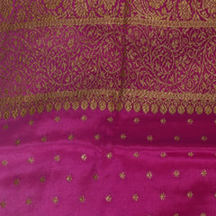 Benarasi Crepe silk saree pink saree with jari boarder