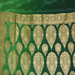 Benarasi crepe silk green saree with jari boarder
