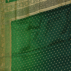 Benarasi crepe silk green saree with jari boarder