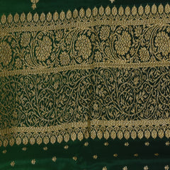Benarasi crepe silk green saree with jari boarder
