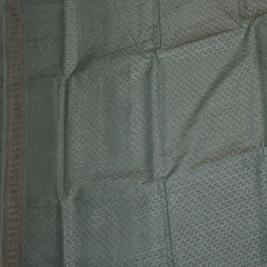 Benarasi linen silk pistachio green saree with jari boarder