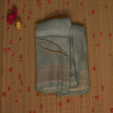 Benarasi linen silk pistachio green saree with jari boarder