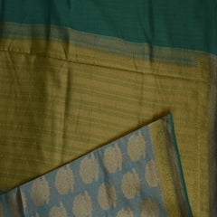 Benarasi rangkart chanderi silk aquamarine saree with jari boarder