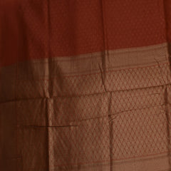 Benarasi rangkart chanderi silk green saree with coral color jari boarder