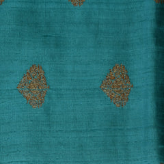 Benarasi tussur silk teal blue saree with pink jari boarder