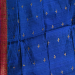 Benarasi tussur silk steel blue saree with pink jari boarder