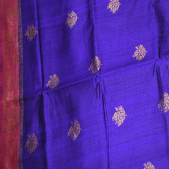 Benarasi tussur silk purple saree with pink jari boarder