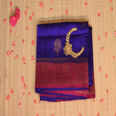Benarasi tussur silk purple saree with pink jari boarder