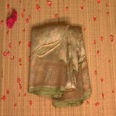 Benarasi pure silk dark sea green saree with jari boarder