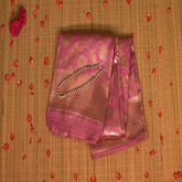 Benarasi pure silk pink saree with jari boarder