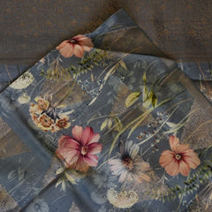 Banarasi Crepe Silk Gray Saree Jari Boarder with Blouse