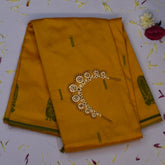 Kanchivaram silk Bronze Orange Saree with Blouse