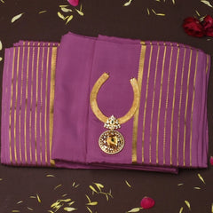 Mysore Crepe Silk Plum Purple Saree