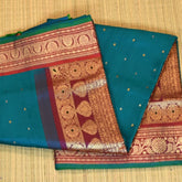 Deep Cyan Pure Georgette Saree with Fluid Grace