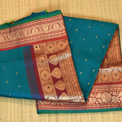 Deep Cyan Pure Georgette Saree with Fluid Grace