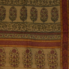 Tussar Silk Olive Moss Saree with Blouse