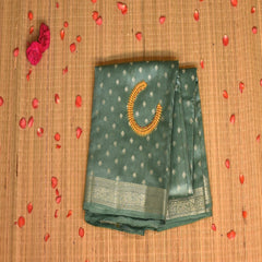 Benarasi pure silk turquoise saree with jari boarder