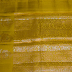 Pure Benarasi silk Lemon yellow saree with jari boarder