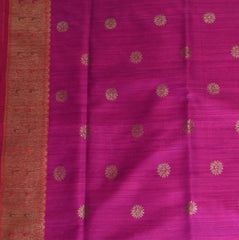 Banarasi Pink Saree Paithani Boarder with Blouse