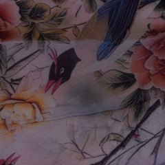 Lavender Taupe Pure Georgette Saree with Elegant Drape