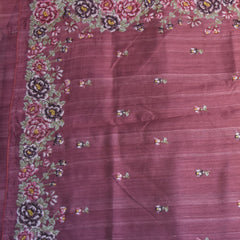 Raw Silk Megenta saree with thread work boarder