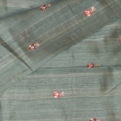 Raw Silk Sea green saree with thread work boarder