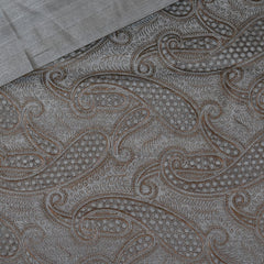 Semi Tussar navy blue saree with cut work