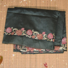 Semi Tussar green saree with cut work