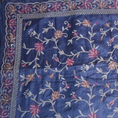 Pure tussar blue saree with tread work