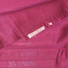 Semi Tussar magenta saree with thread work boarder