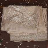 Semi Silk Cream saree with thread work boarder