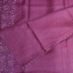 Pure Tussar megenta saree with thread work boarder