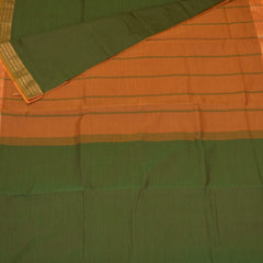 semi silk cotton green saree with jari boarder