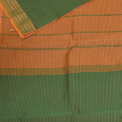 semi silk cotton green saree with jari boarder