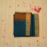 Semi silk cotton green saree with jari boarder