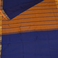 Semi silk cotton navy blue saree with jari work