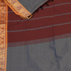 Semi silk cotton gray saree with jari boarder