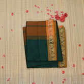 Semi silk saree rama green saree with jari boarder
