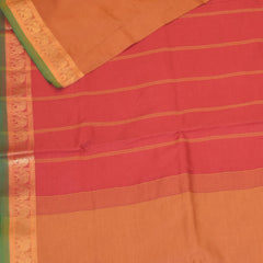 Semi silk cotton cream saree with jari boarder