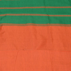 Semi silk cotton orange saree with jari boarder