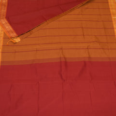 Semi silk cotton red saree with jari boarder