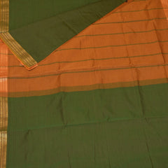 Semi silk cotton green saree with jari boarder
